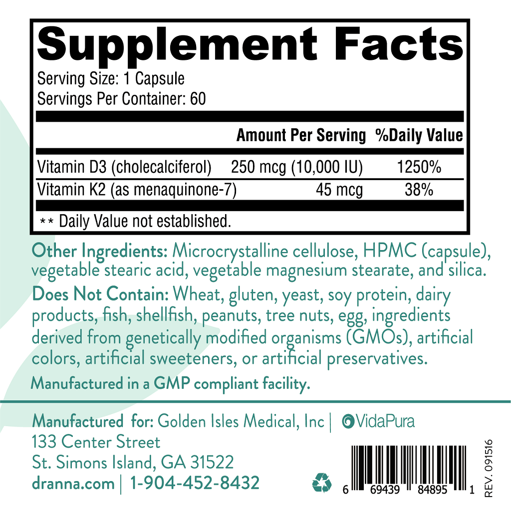 Ray of Strength® Vitamin D3 & K2 for Bone & Mood Support